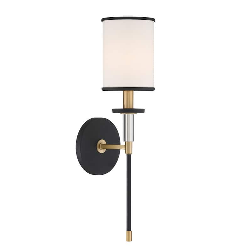 Crystorama Lighting Group Hatfield Single Light 19" Tall Wall Sconce - Black Forged / Vibrant Gold
