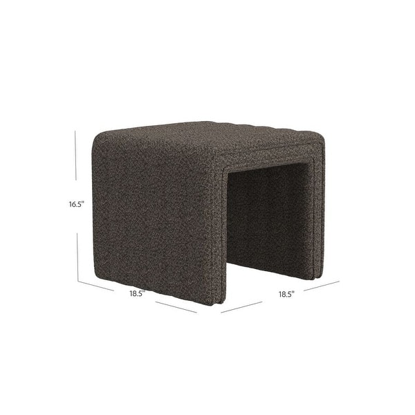 dimension image slide 4 of 12, HomePop Modern Channel Ottoman