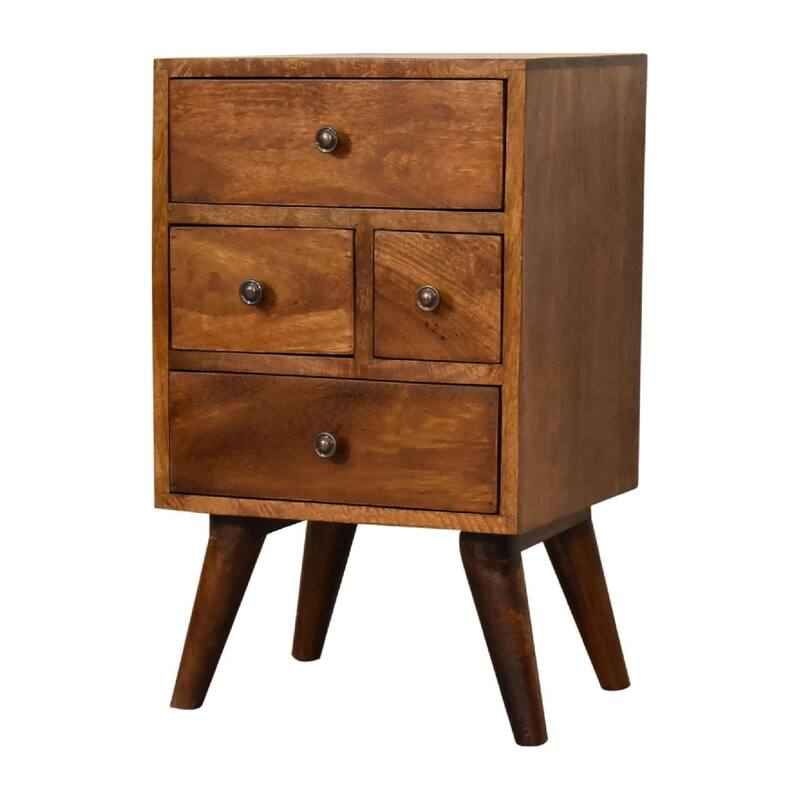 Artisan Furniture Solid Wood 4 Drawer Multi Chestnut Nightstand