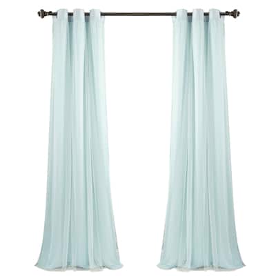 Lush Decor Cottage Polka Dot Sheer Window Curtain Panel Including Tieback Single
