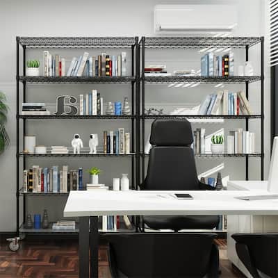 6 Tier 6000 LBS NSF Height Adjustable Metal Garage Storage Shelves