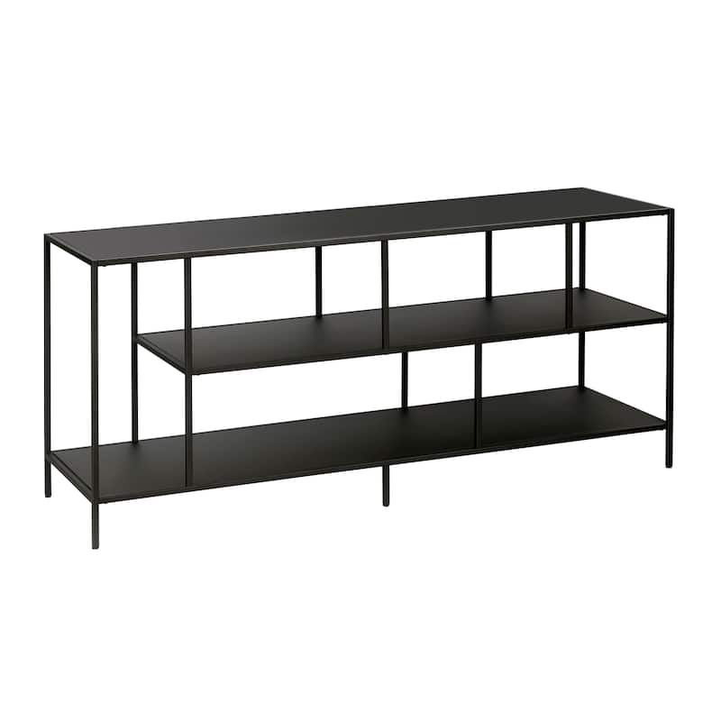 Winthrop Rectangular TV Stand with Metal Shelves for TV's up to 60" - 55" Blackened Bronze with Metal Shelves