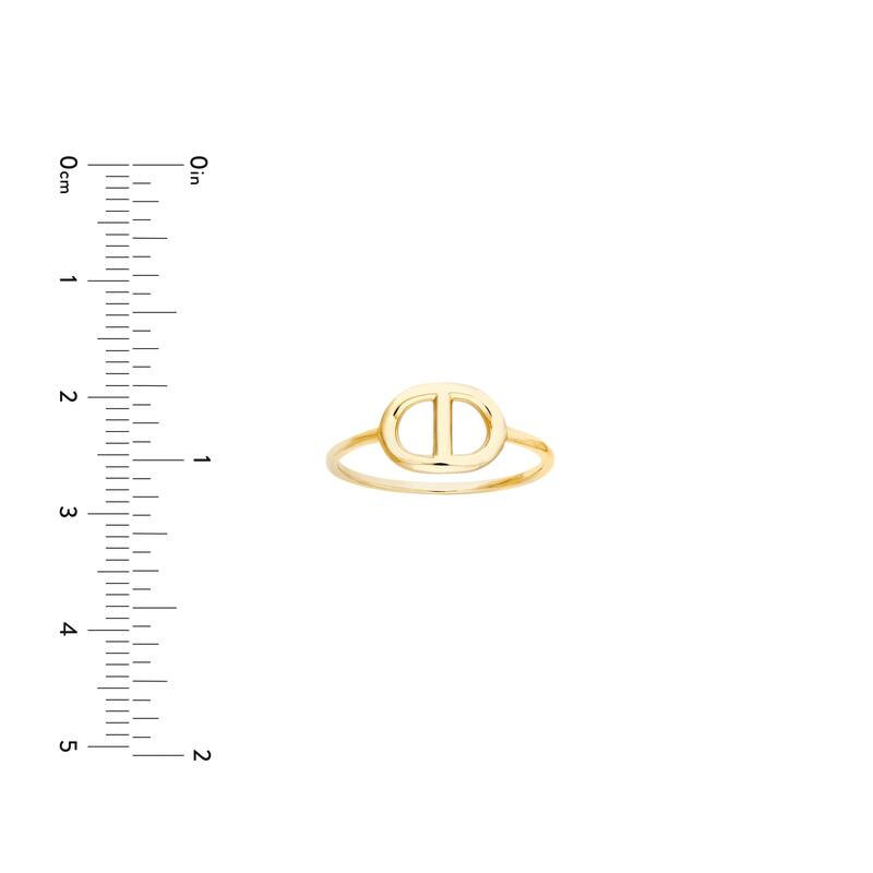 Curata 14K Yellow Gold Open Puffed Mariner Link Stackable Ring