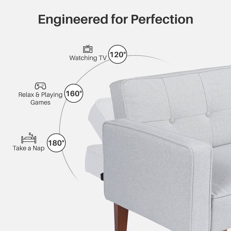 Futon Sofa Bed, Convertible Futon Couch Bed, Loveseat Sleeper Sofa, Daybed for Living Room, Apartment, Office