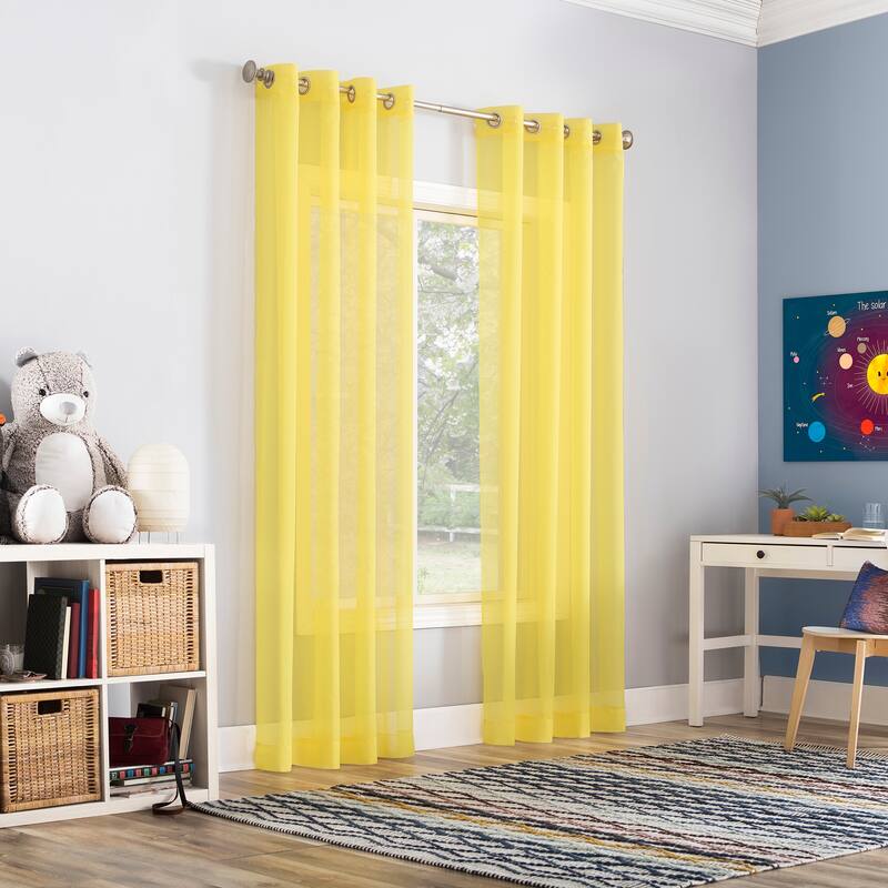 No. 918 Calypso Voile Sheer Grommet Curtain Panel, Single Panel