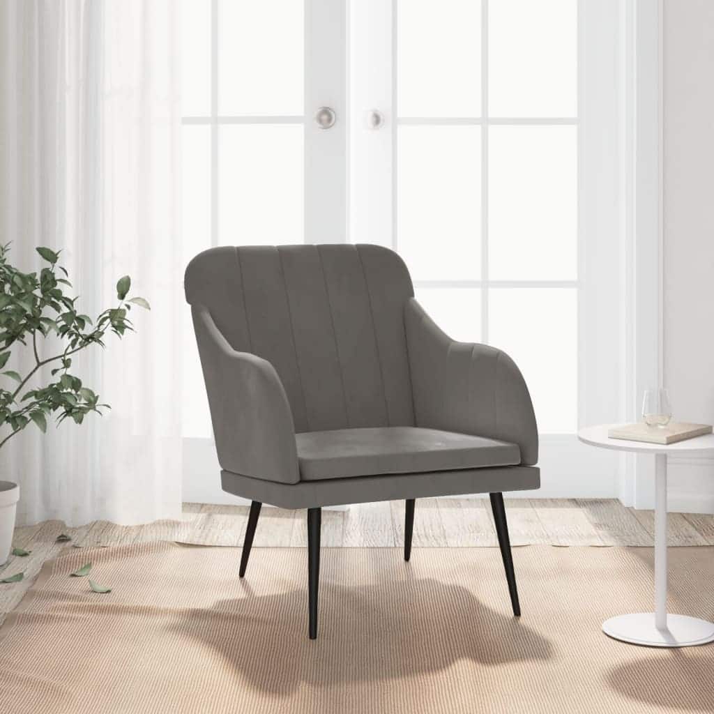 vidaXL Accent Chair with Arms Sofa Side Chair for Living Room Bedroom Velvet - 24.8" x 29.9" x 31.5"