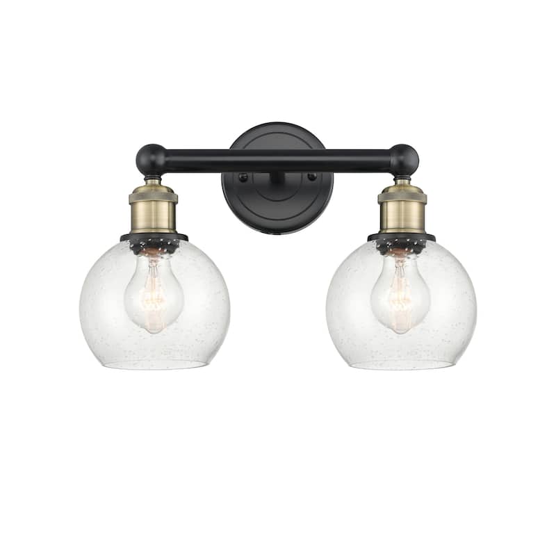 Innovations Lighting 616-2W-11-15 Athens Vanity Athens Deco Swirl 2 - Black Antique Brass / Seedy
