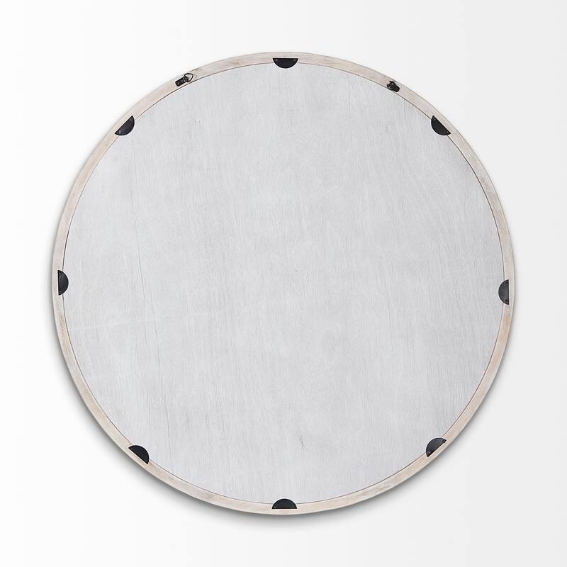 Gambit Solid Wood Frame Large Round Mirror - 46" x 46"