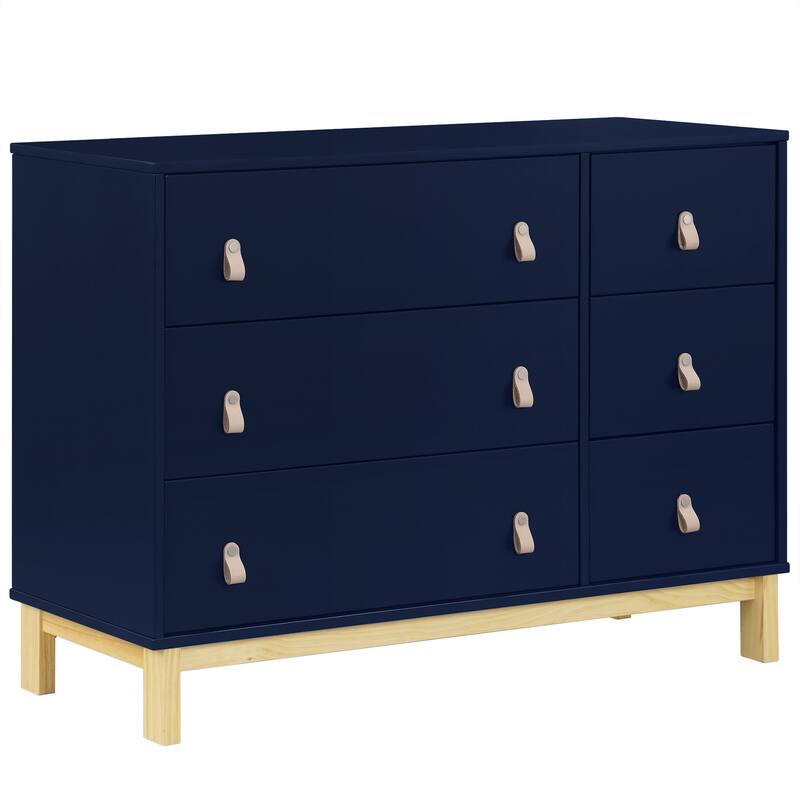 Legacy 6 Drawer Dresser with Leather Pulls and Interlocking Drawers