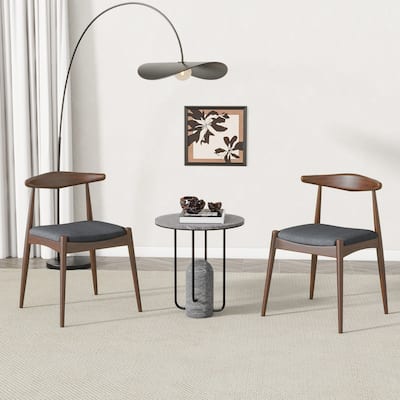 Set of 2 Rubberwood Dining Chairs with Ergonomic Backrest & Comfort Cushions