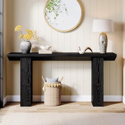63" Industrial Farmhouse Extra Long Console Table - Narrow Behind Couch Sofa Table for Entryway & Hallway