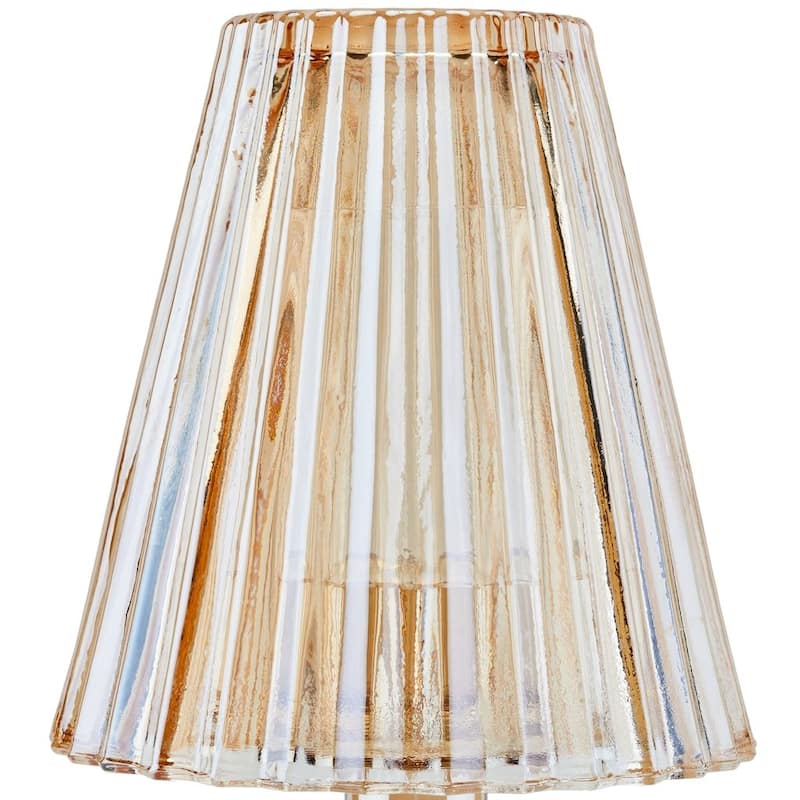 Lya 12" Crystal Glass Candle Lamp With Glass Shade