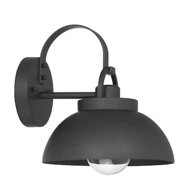 Easton Metal Shade and Exposed Bulb Wall Mounted Outdoor Light - 10.5"L x 9.0"W x 12.4"H