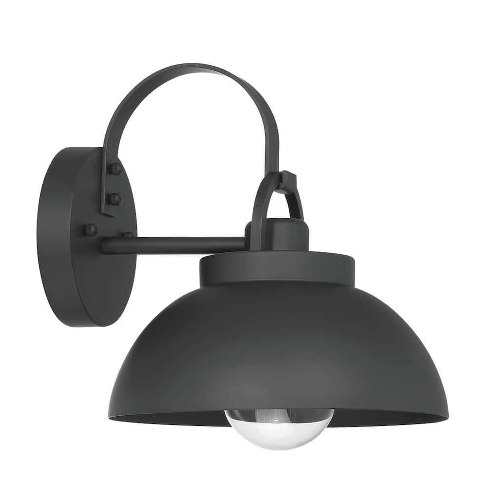 Easton Metal Shade and Exposed Bulb Wall Mounted Outdoor Light - 10.5"L x 9.0"W x 12.4"H
