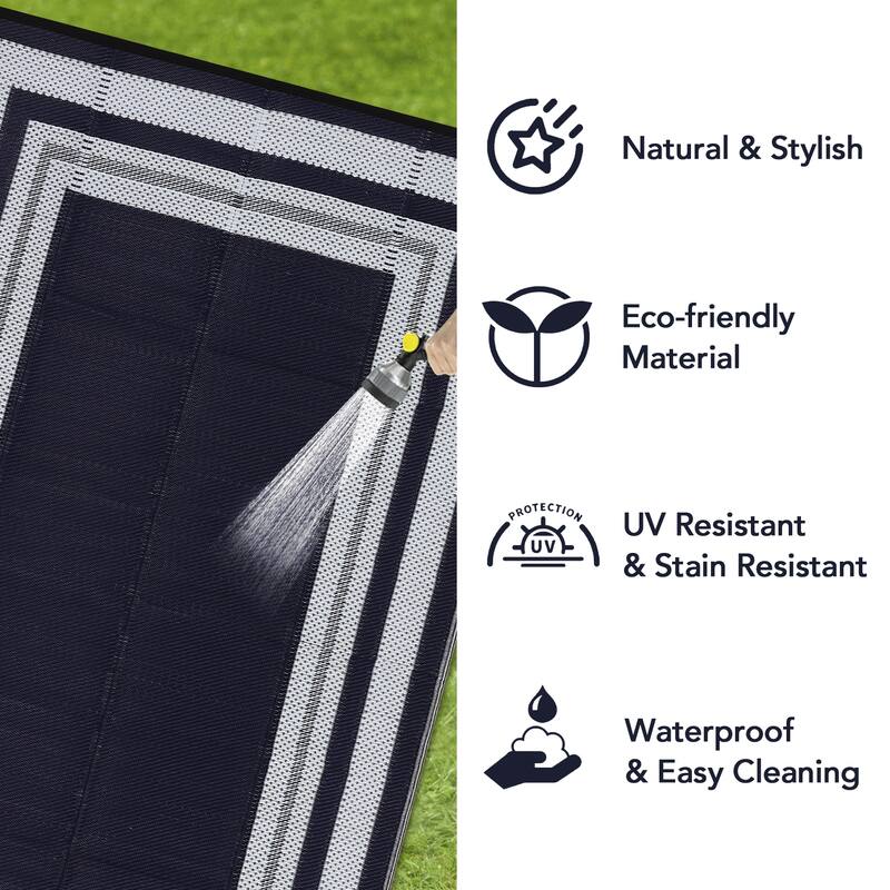 Outdoor Plastic Straw Rug Waterproof Outdoor Rug Reversible Plastic Camping Rugs for Patio Porch Deck Backyard