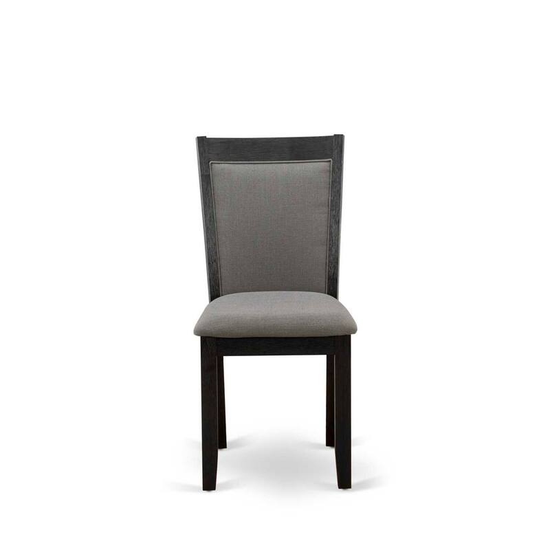 3-Piece Wirebrushed Black Solid Wood Top - Round Dining Room Set - Seats-4