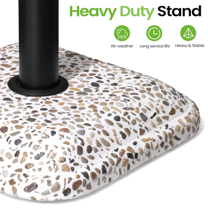 Outdoor Patio Square Umbrella Base Concrete-cobble Finish