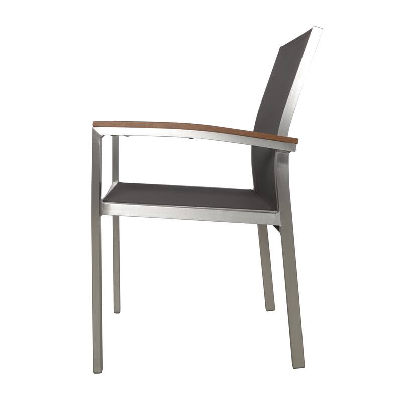 Luton Aluminum Outdoor Dining Chairs with Faux Wood Accents by Christopher Knight Home