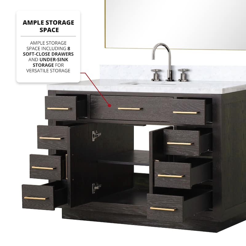 Lexora Abbey Bath Vanity and Carrara Marble Top
