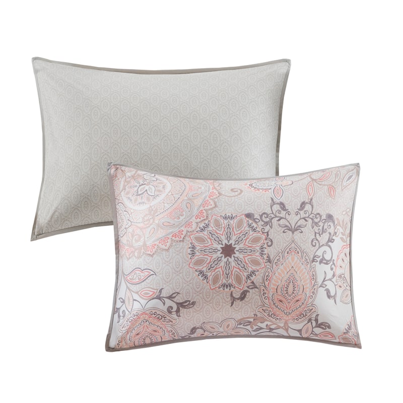 Madison Park Loleta 8 Piece Cotton Floral Printed Reversible Comforter Set