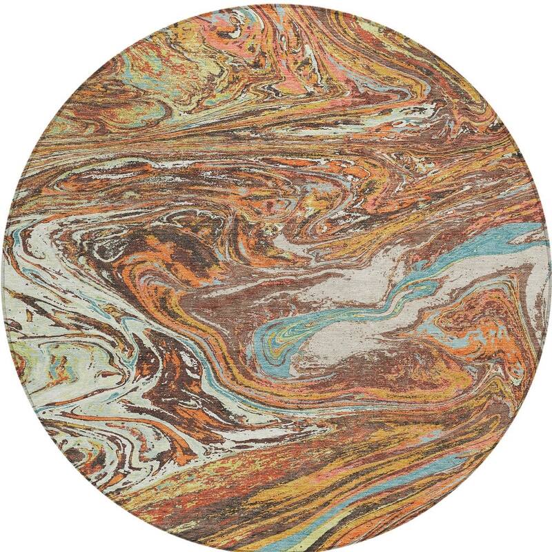HomeRoots Abstract Transitional Rectangle Outdoor Rug