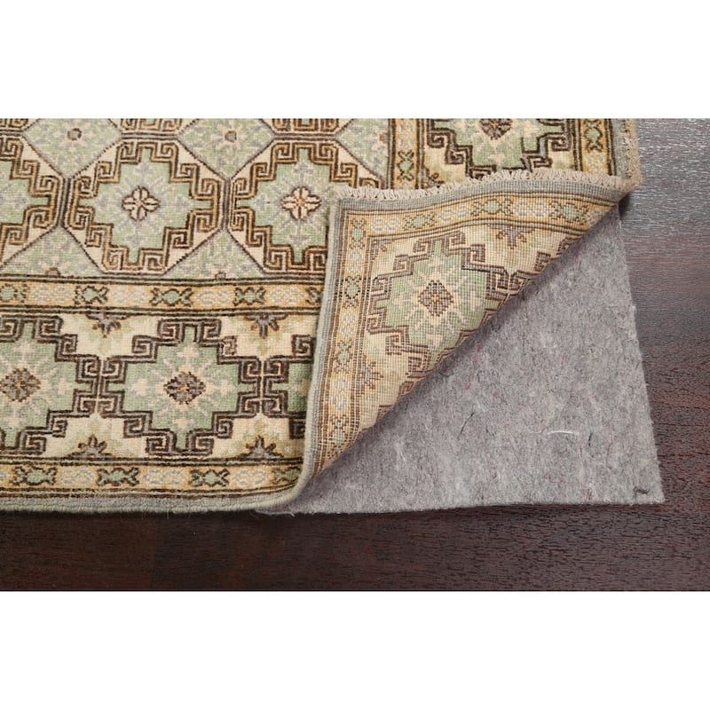 Vegetable Dye Geometric Khotan Wool Area Rug Hand-knotted Foyer Carpet - 4'8" x 6'0"