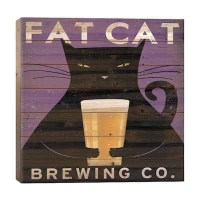 Fat Cat Brewing Co. Print On Wood by Ryan Fowler - Multi-Color