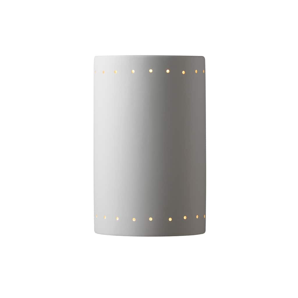 Justice Design Group Ambiance Large Cylinder w/ Perfs Closed Top Wall Sconce