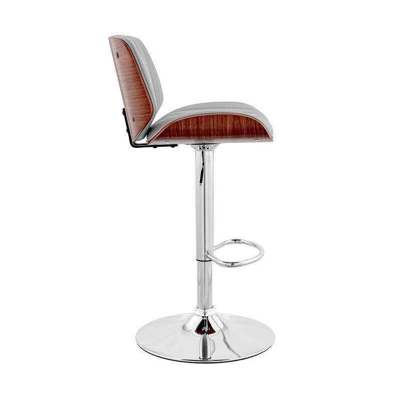 24" Upholstered Adjustable Height Swivel Bar Chair with Footrest and Iron Frame Perfect for Kitchen Island - 43”H x 19”W x 20”D