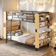 preview thumbnail 2 of 25, 2 In 1 Metal Twin Over Twin Bunk Bed with Storage Bookcase,Ladder and Guardrail
