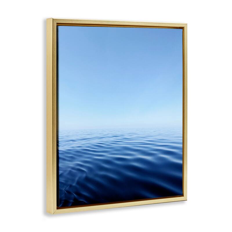 Stupell Cool Blue Ocean Ripples Framed Floater Canvas Wall Art Design By Kali Wilson