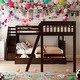 preview thumbnail 1 of 44, 3 IN 1 Twin over Full L-Shaped Bunk Bed with Ladder, Staircase and 3 Drawers Espresso