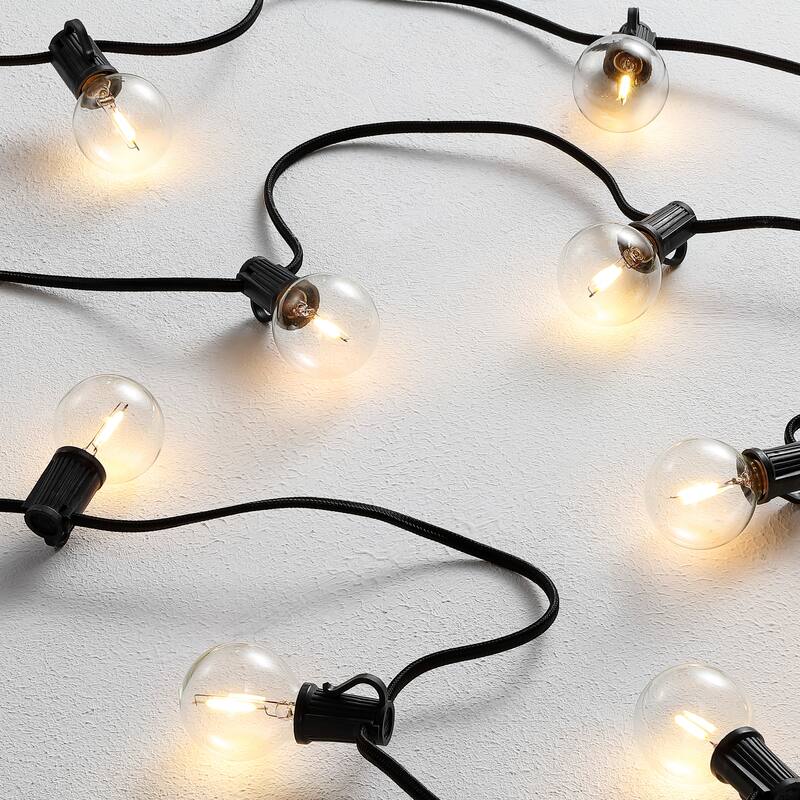 SAFAVIEH Lighting Vladiana 10 Ft LED Outdoor String Lights - Black - 120Wx2Dx3H