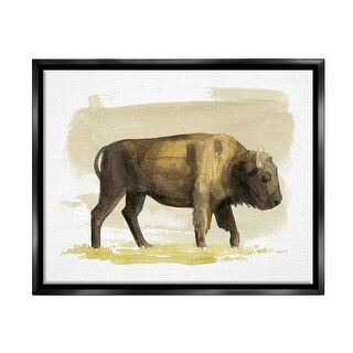 Stupell Country Bison Grazing Wildlife Framed Floater Canvas Wall Art ...
