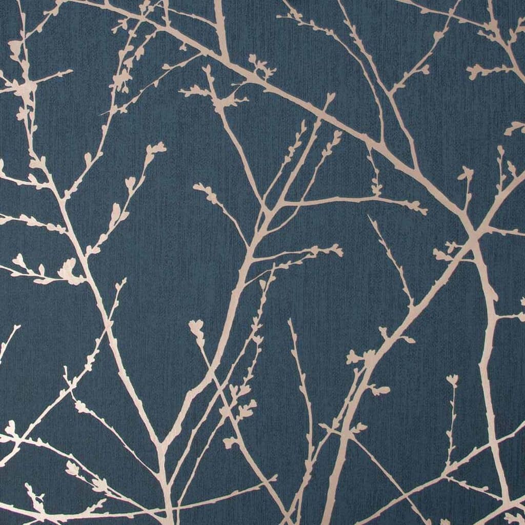 Innocence Navy and Copper Wallpaper
