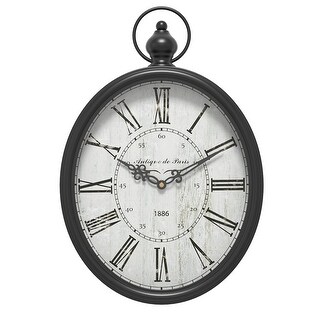 Orologio Da Parete Ovale Vintage Menterry – Design Antico In Ferro E Vetro HD, Movimento Silenzioso A Quarzo, Per Cucina, Ufficio E Camere In Stile Rustico (Bianco Ovale)