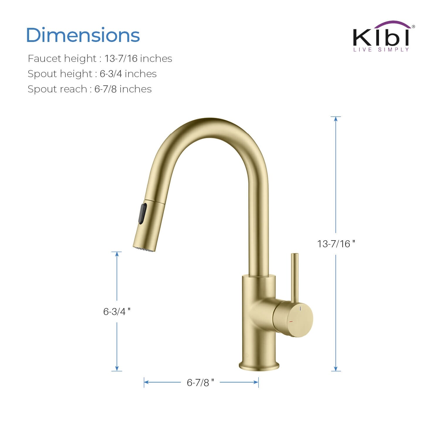 Single-Hole Pull-Down Kitchen Faucet with Sprayer and ...