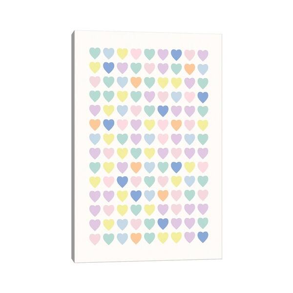 slide 2 of 8, iCanvas "Pastel Hearts" by Nicole Basque Canvas Print