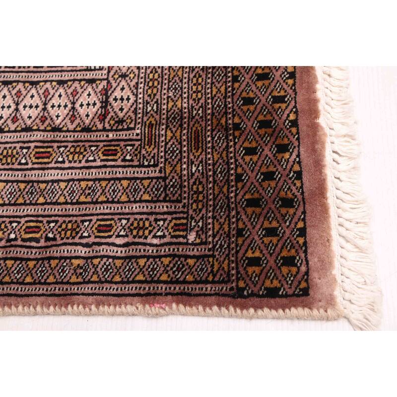 ECARPETGALLERY Hand-knotted Finest Peshawar Bokhara Red Wool Rug - 7'1 x 9'9