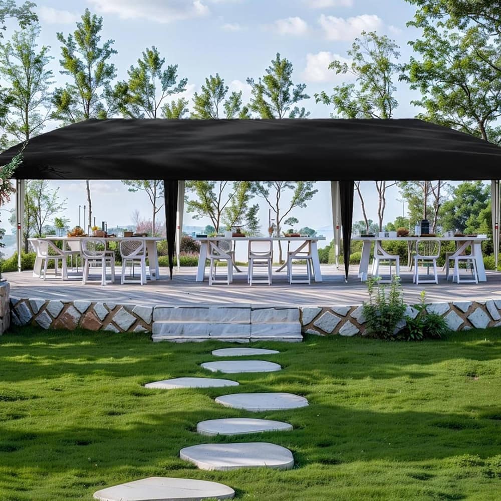 10x30 Outdoor Pop Up Canopy with 8 Sidewalls and Portable Roller Bag