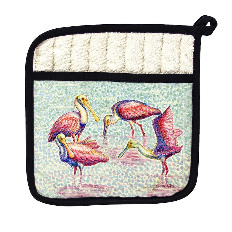 Spoonbill Group Pot Holder - 9x9