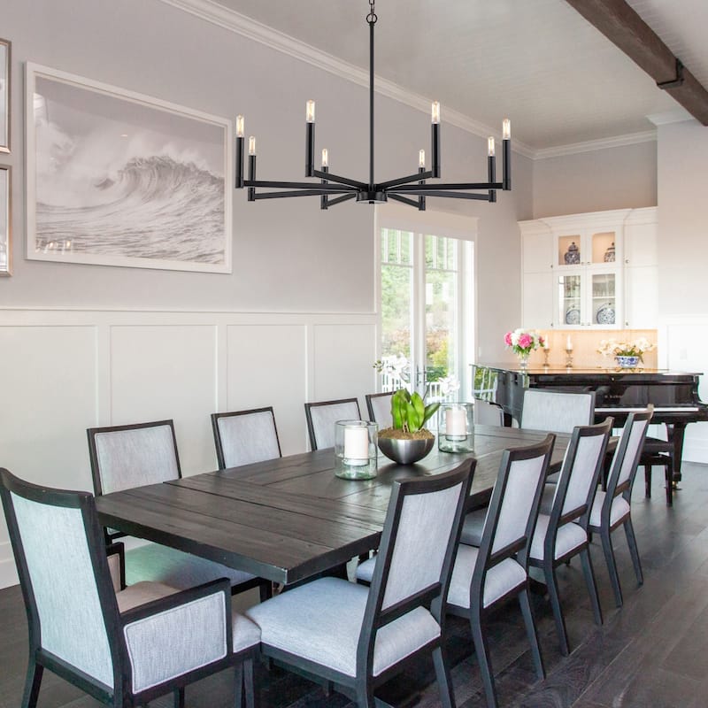 8-Light Classic Candle Chandelier Kitchen island Hanging Pendant for dining room