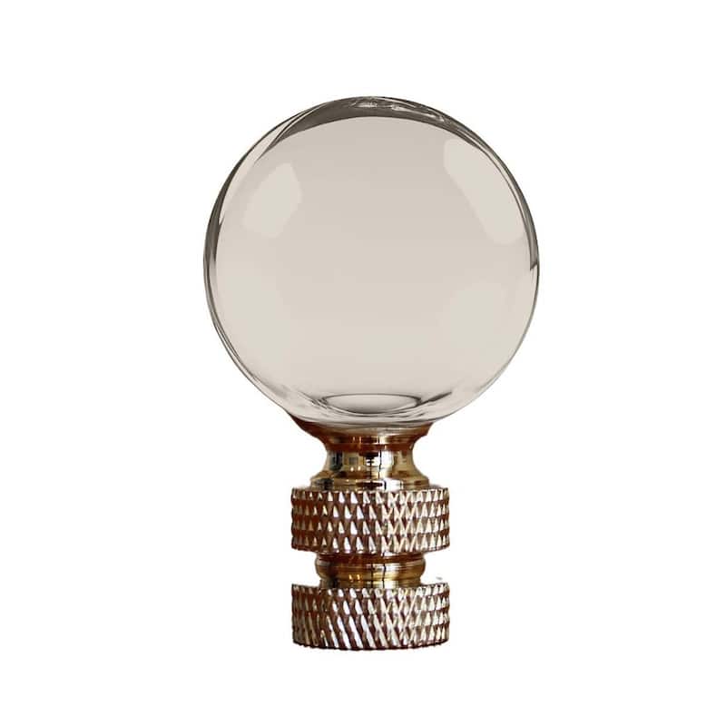 Smooth Ball Lamp Finial Crystal Amber Glass, 30mm - Amber Glass