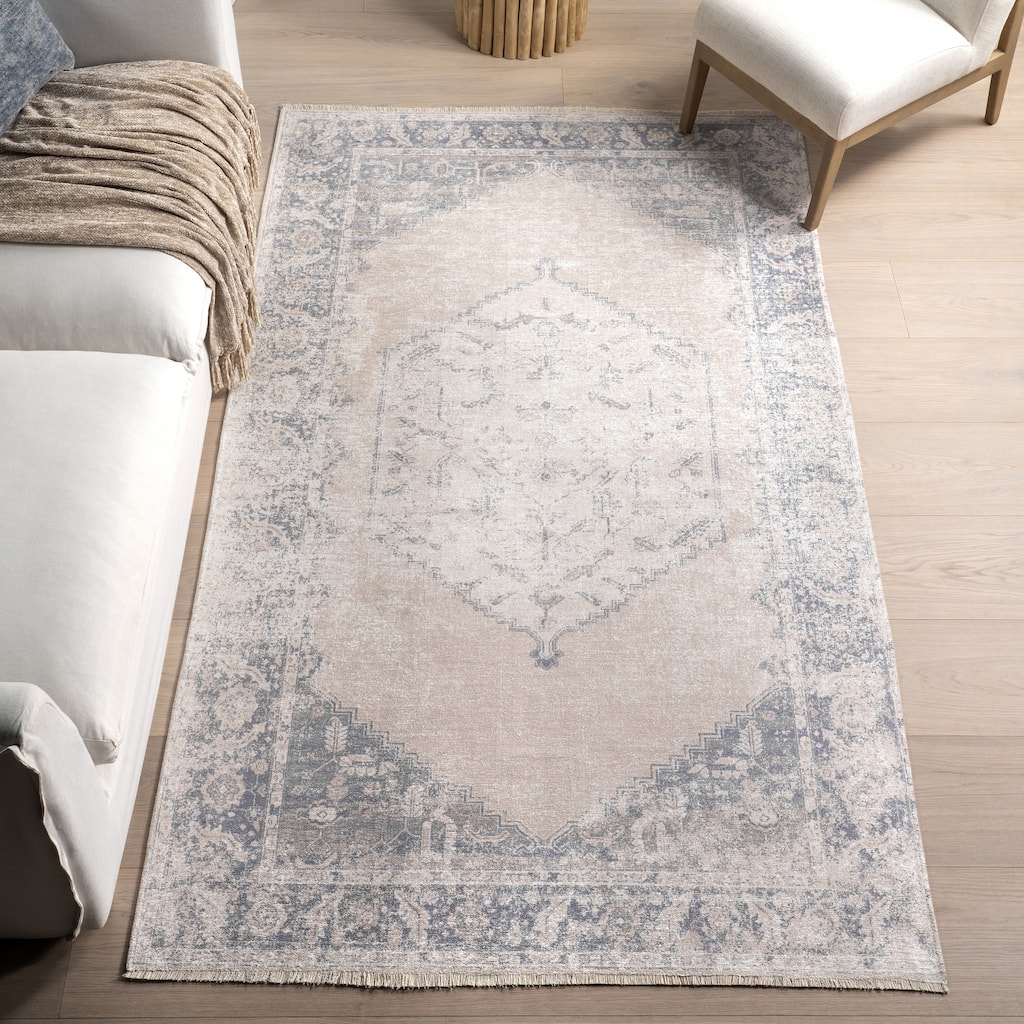 Nuloom Sol SpinClean Medallion Machine Washable Area Rug