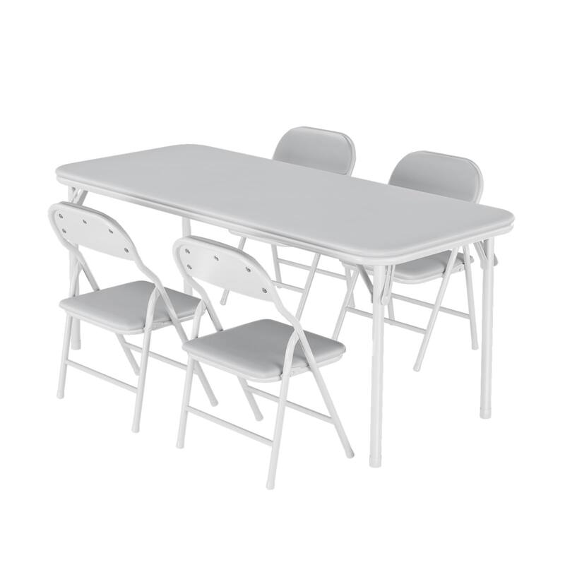 5 Piece Boys Girls Folding Table and Chairs Set, Activity Table and Chairs Set