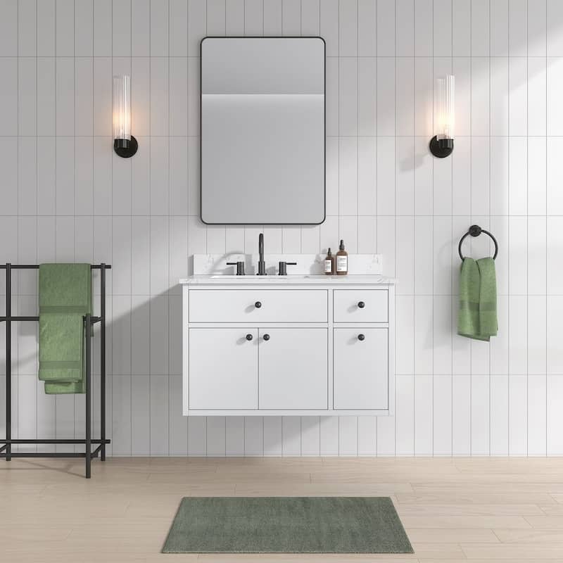 Avanity Paisley 36 in. Single Sink Vanity with Cala White Engineered Top
