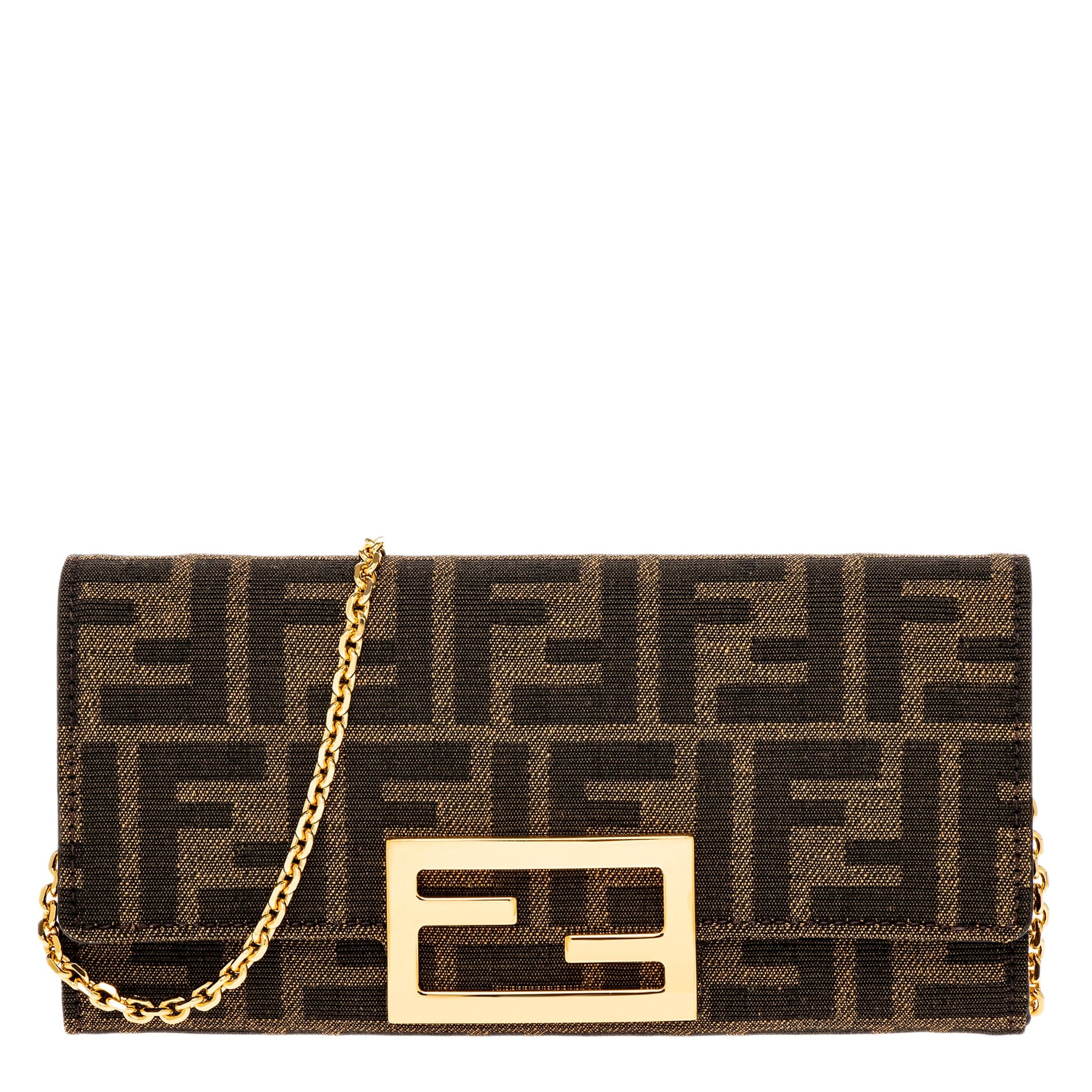 Fendi FF Jacquard Baguette Chain Wallet - Overstock - 43247763