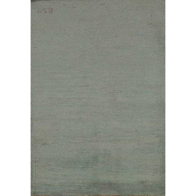 Gabbeh Modern Foyer Rug Hand-Knotted Solid Wool Carpet - 2'8"x 3'9"