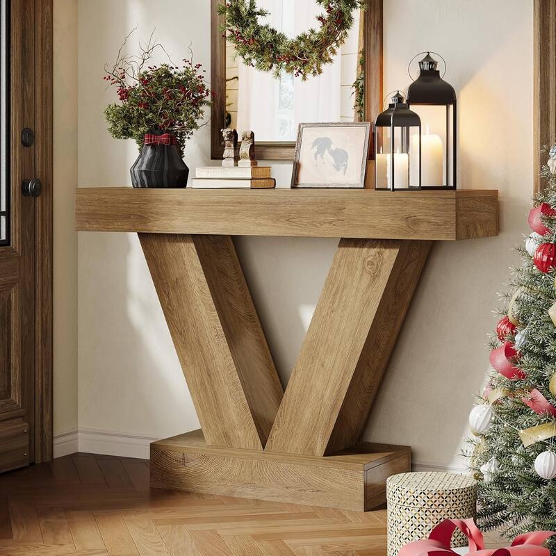 41.3" Console Table with V-Shaped Legs for EntrywayLiving Room, Hallway, Foyer, Entrance