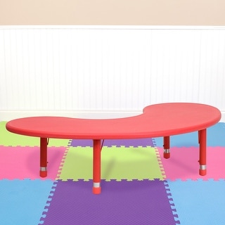 35"Wx65"L Half-Moon Plastic Adjustable Activity Ta